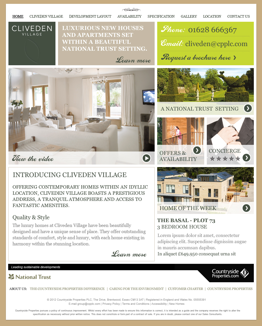 Property developer website alternative home page