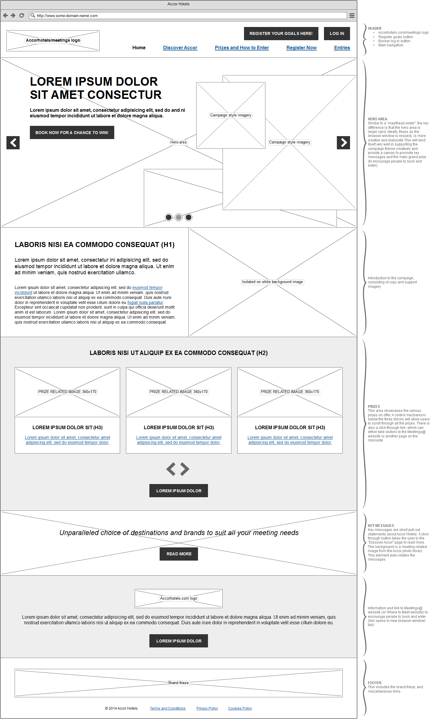 Brazil World Cup 2014 website wireframe