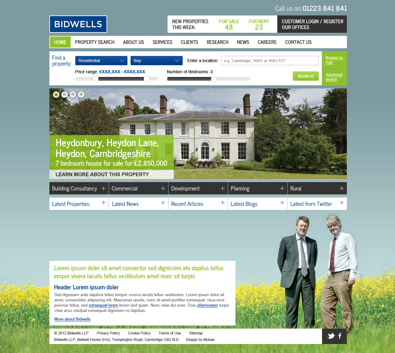 Property agent website concept 2 home page closed