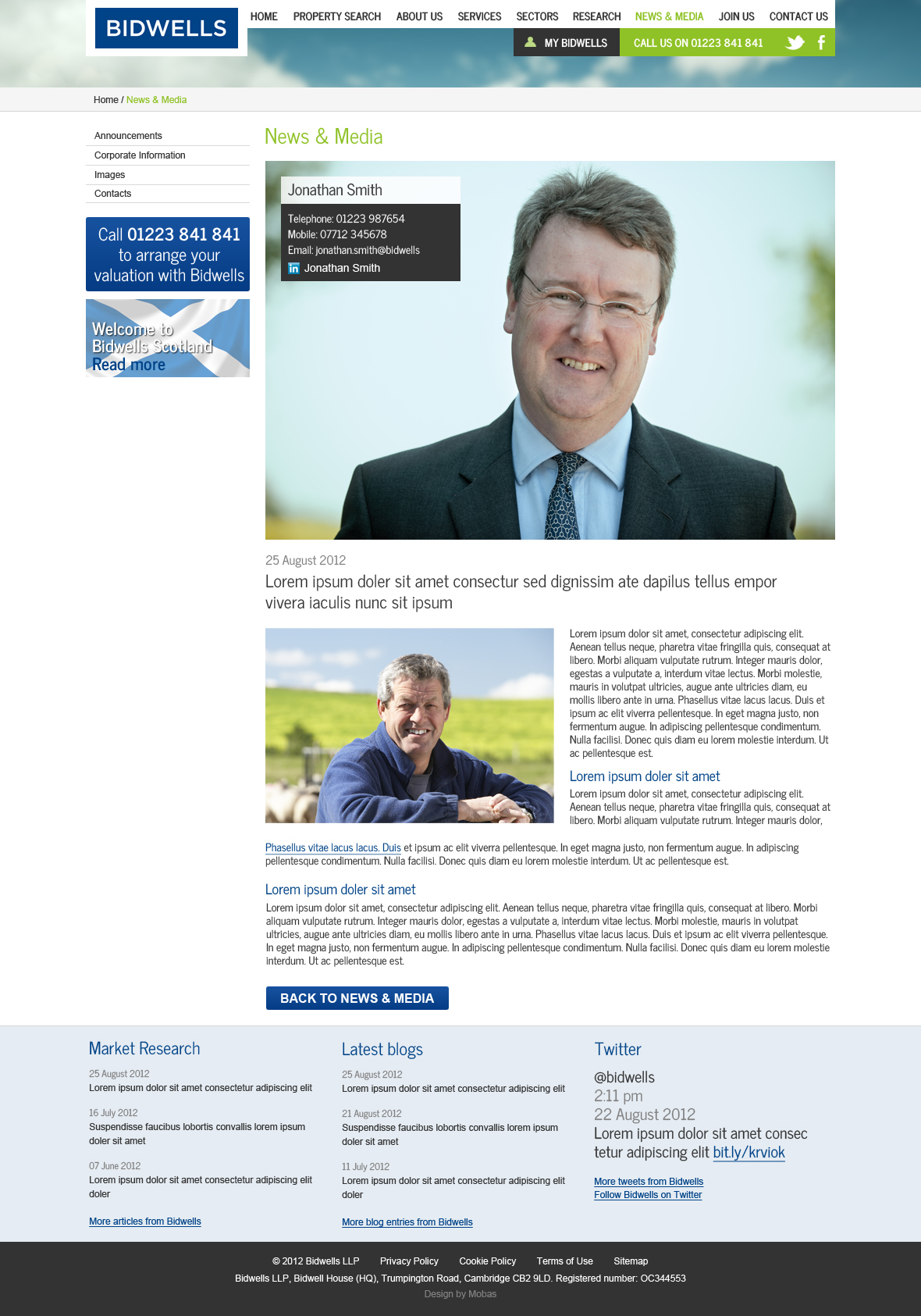 Property agent website concepts news and media detail page
