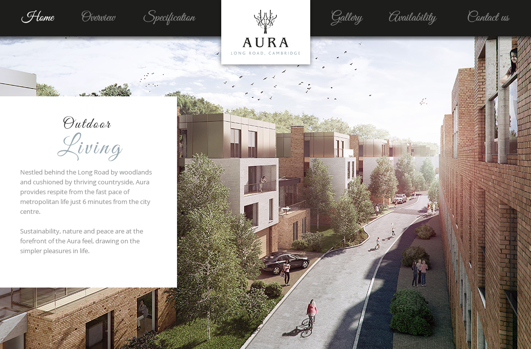 Parallax property developer website content page 2