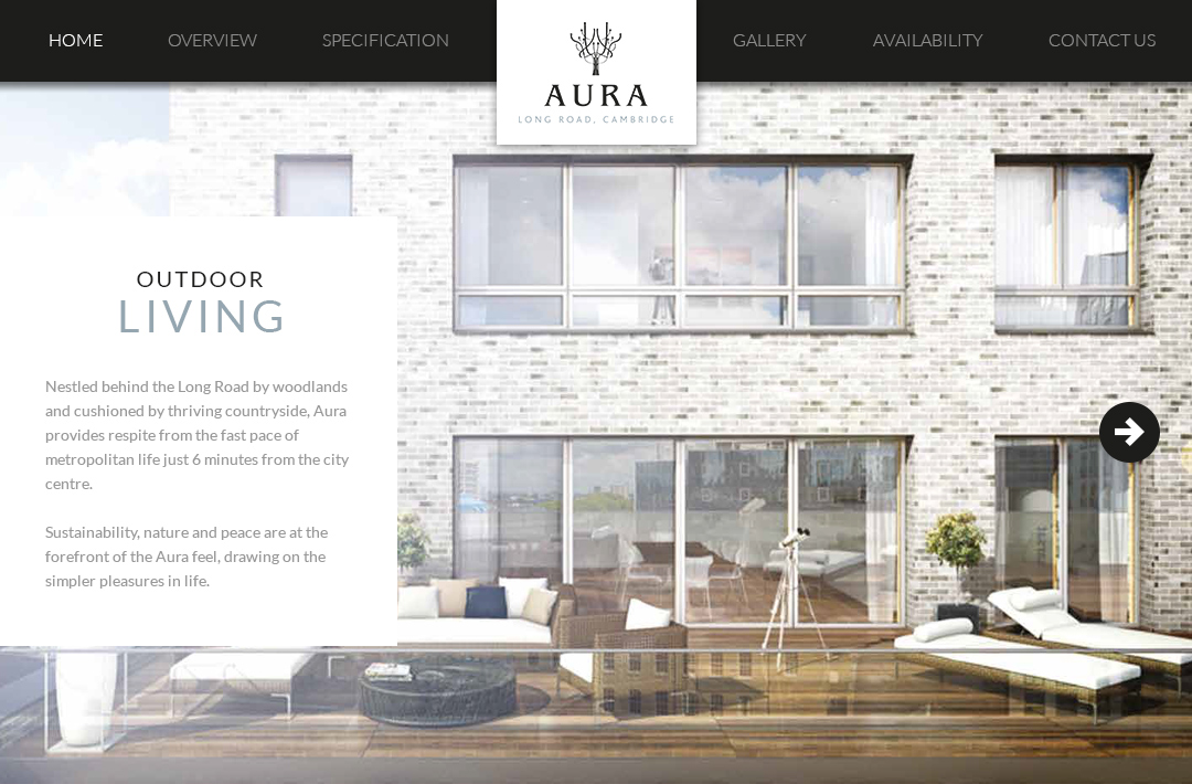 Parallax property developer website content page 3