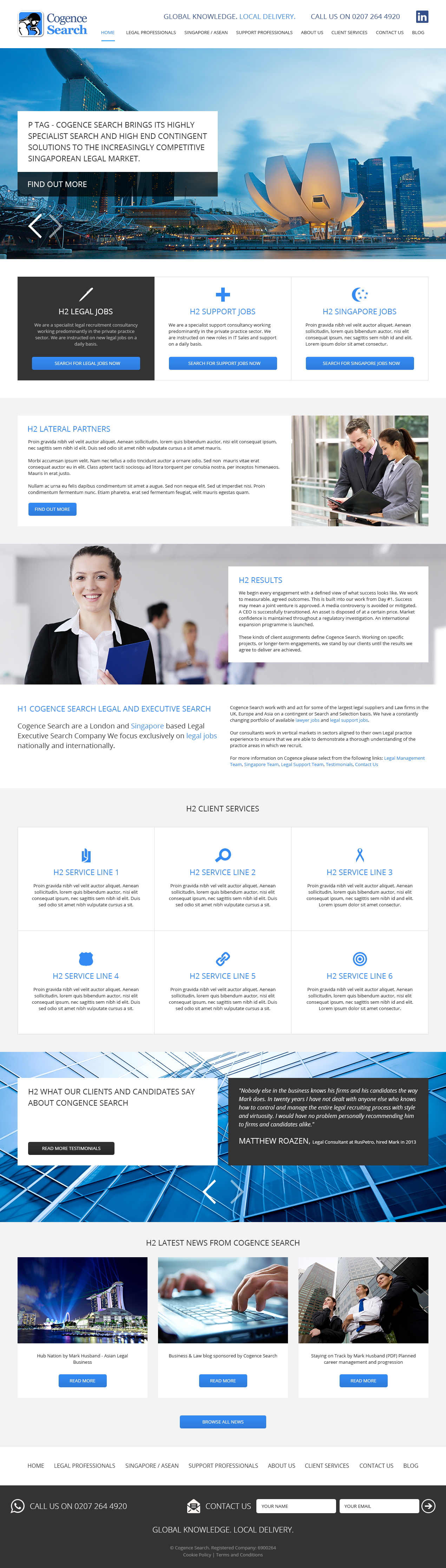 Recruitment website home page