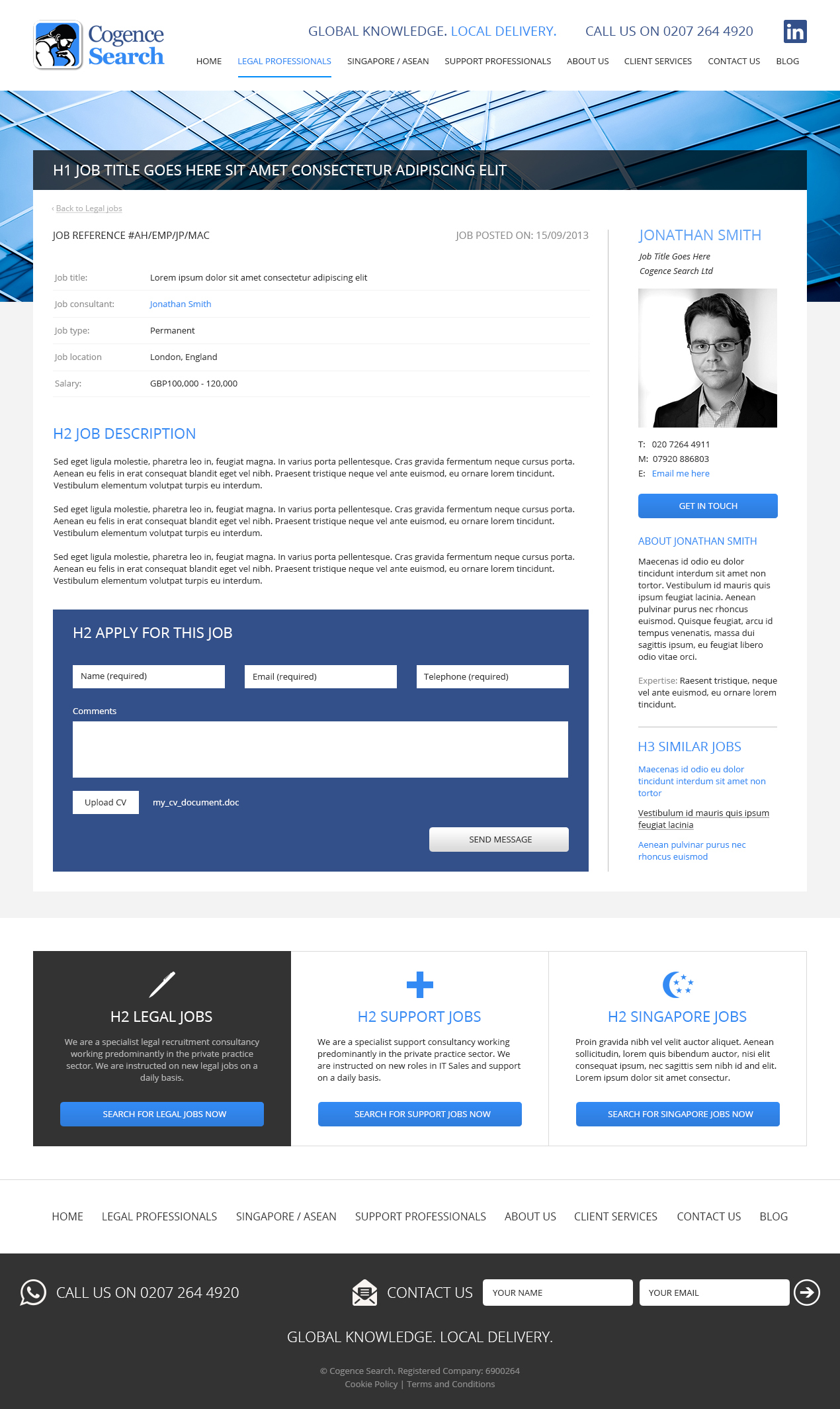 Recruitment website job detail page