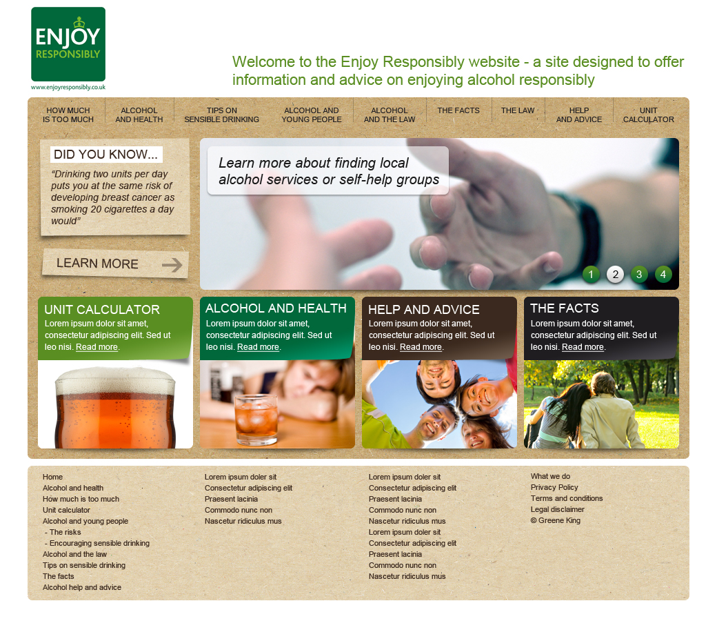 Enjoy Responsibly home page