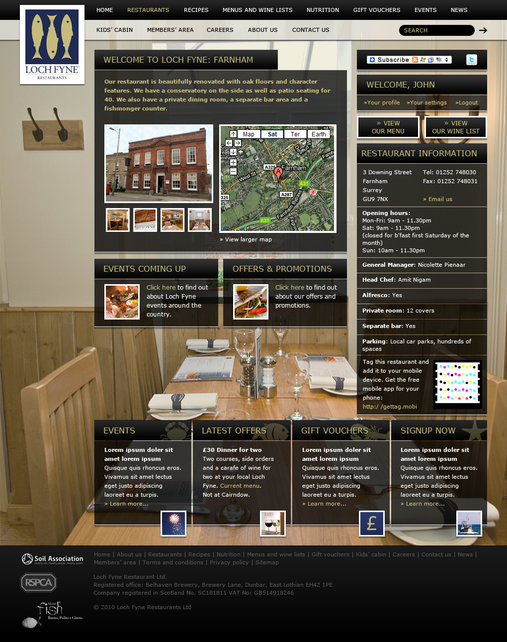 Fish restaurant concept 1 restaurant information page