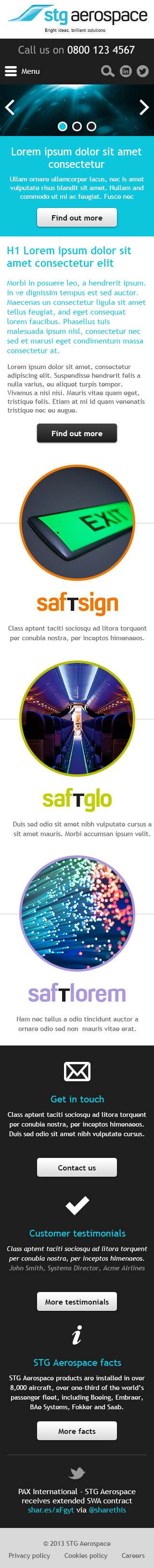 Innovative lighting website home page 2 mobile