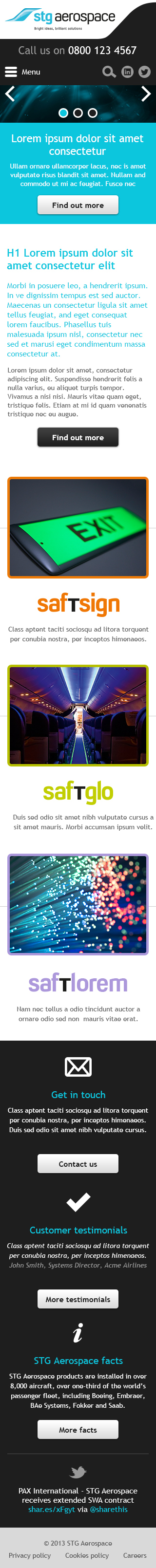 Innovative lighting website home page 1 mobile