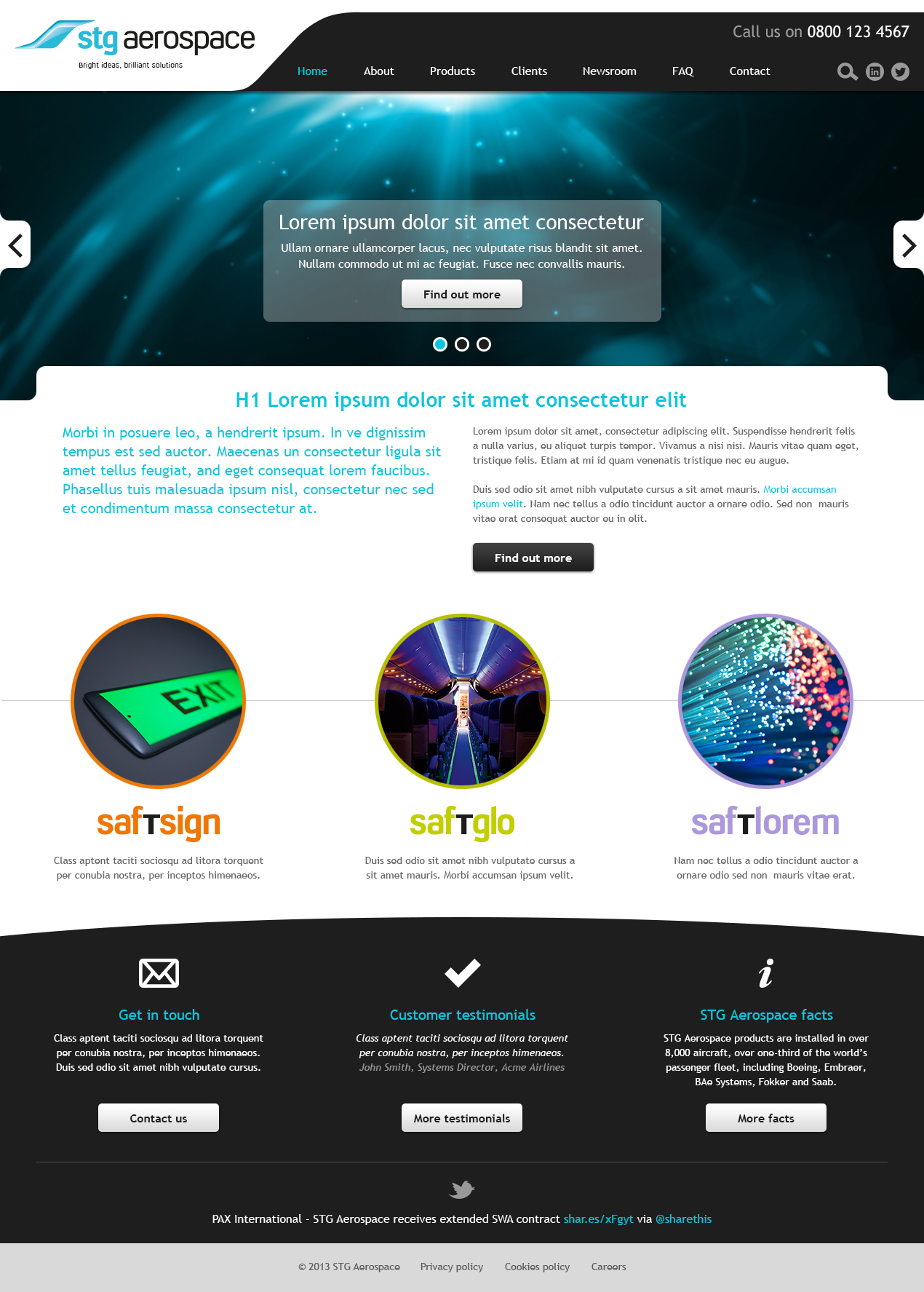 Innovative lighting website home page 2