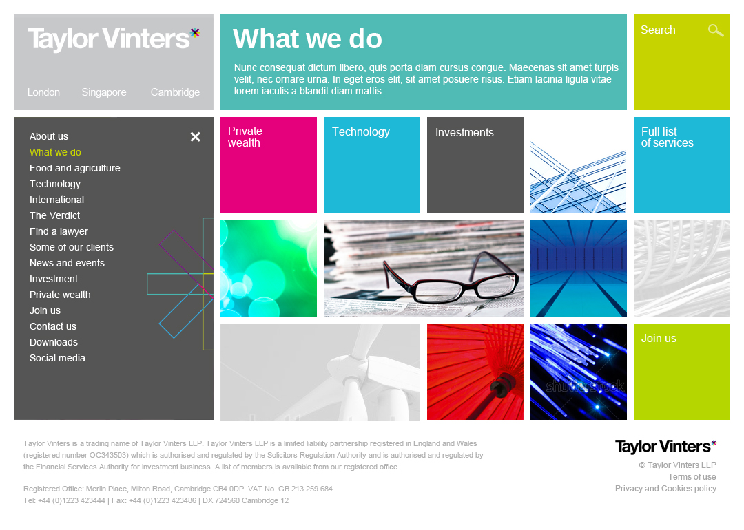 Law firm website what we do page