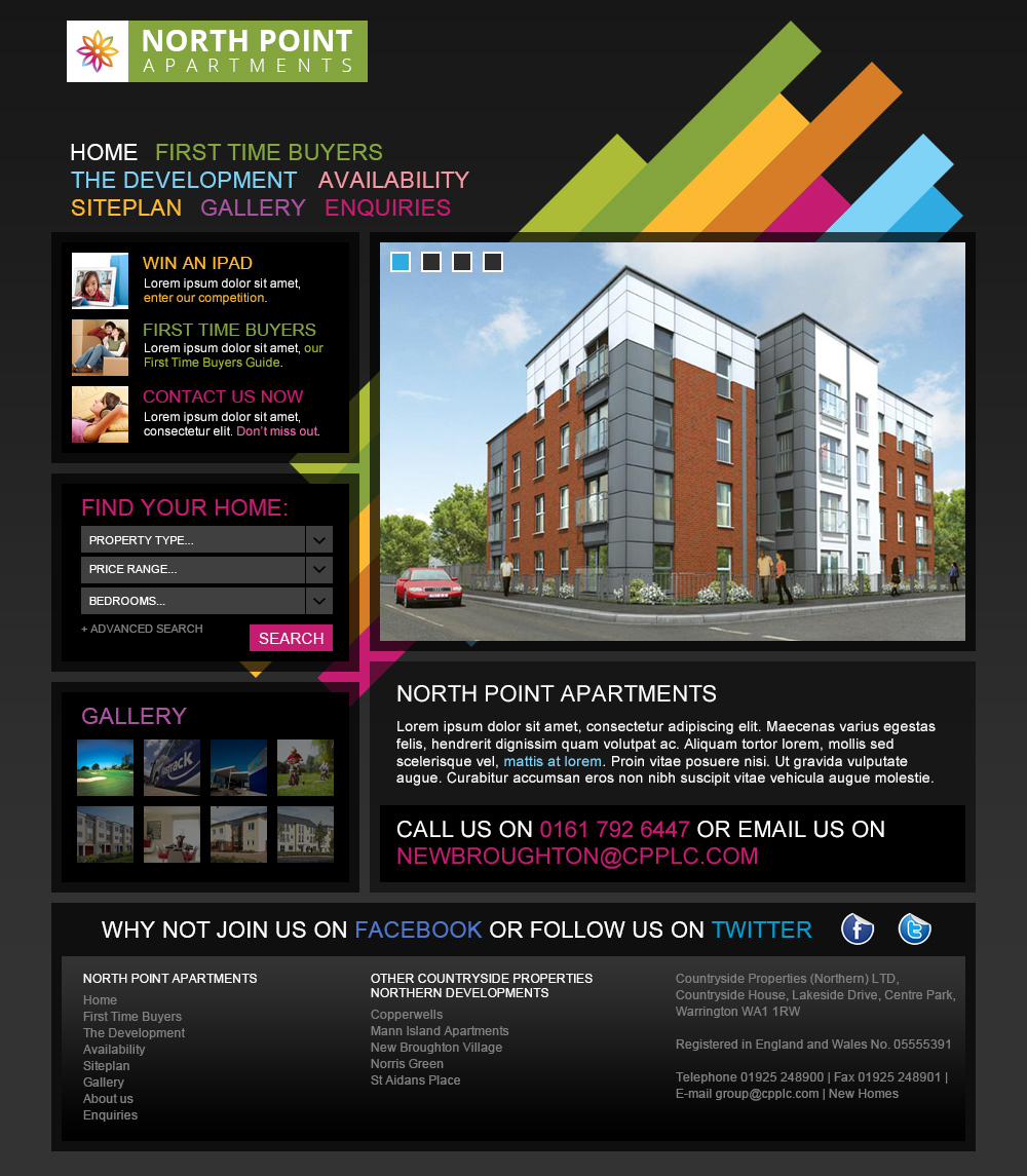 Property development concept home page
