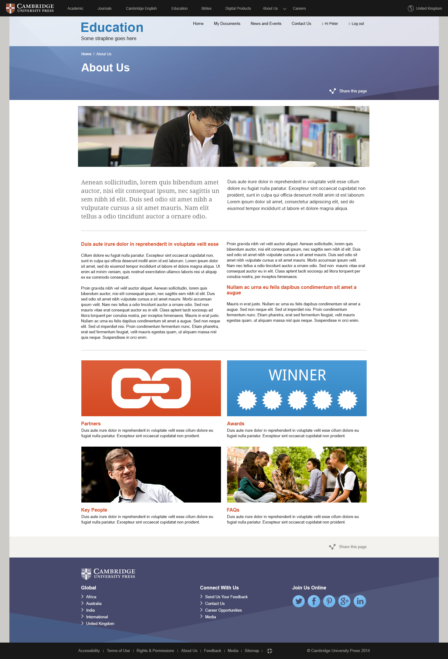 English education products about page