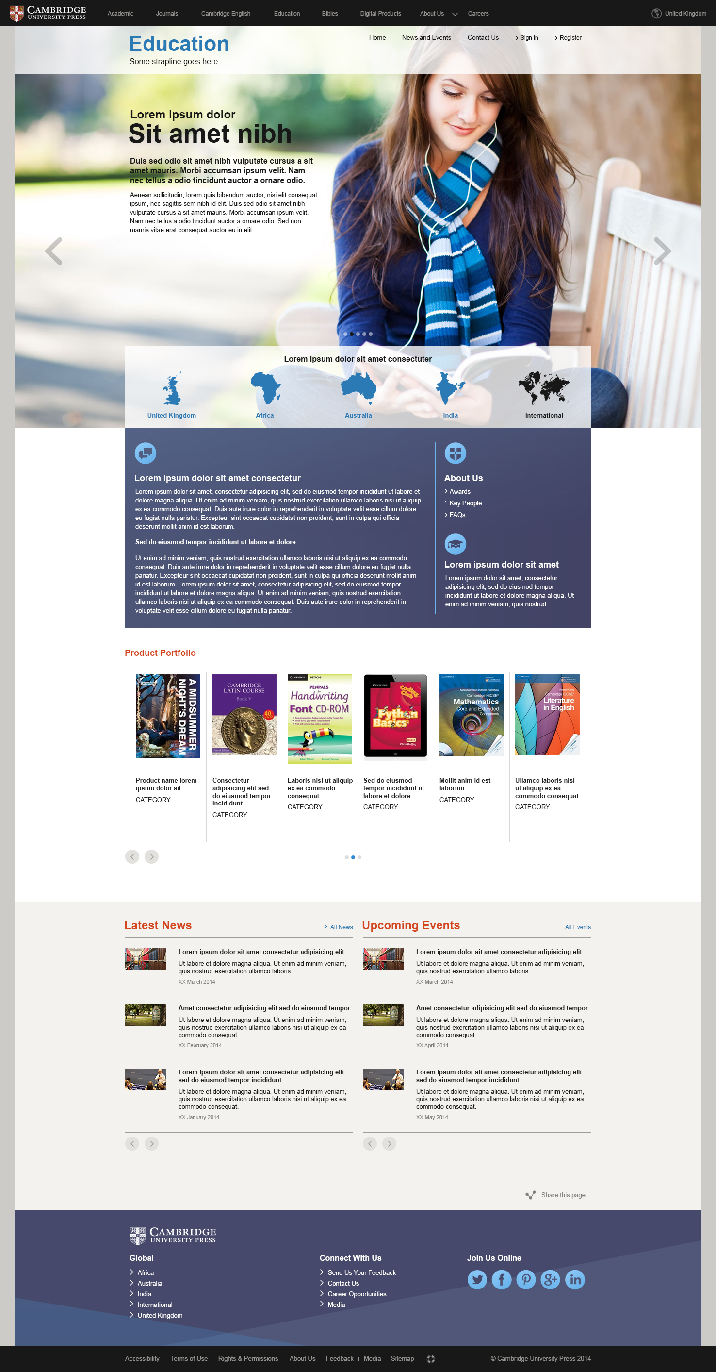English education products home page