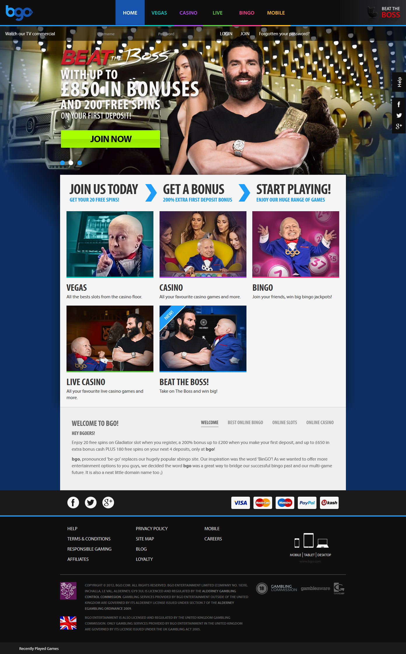 Old eGaming homepage