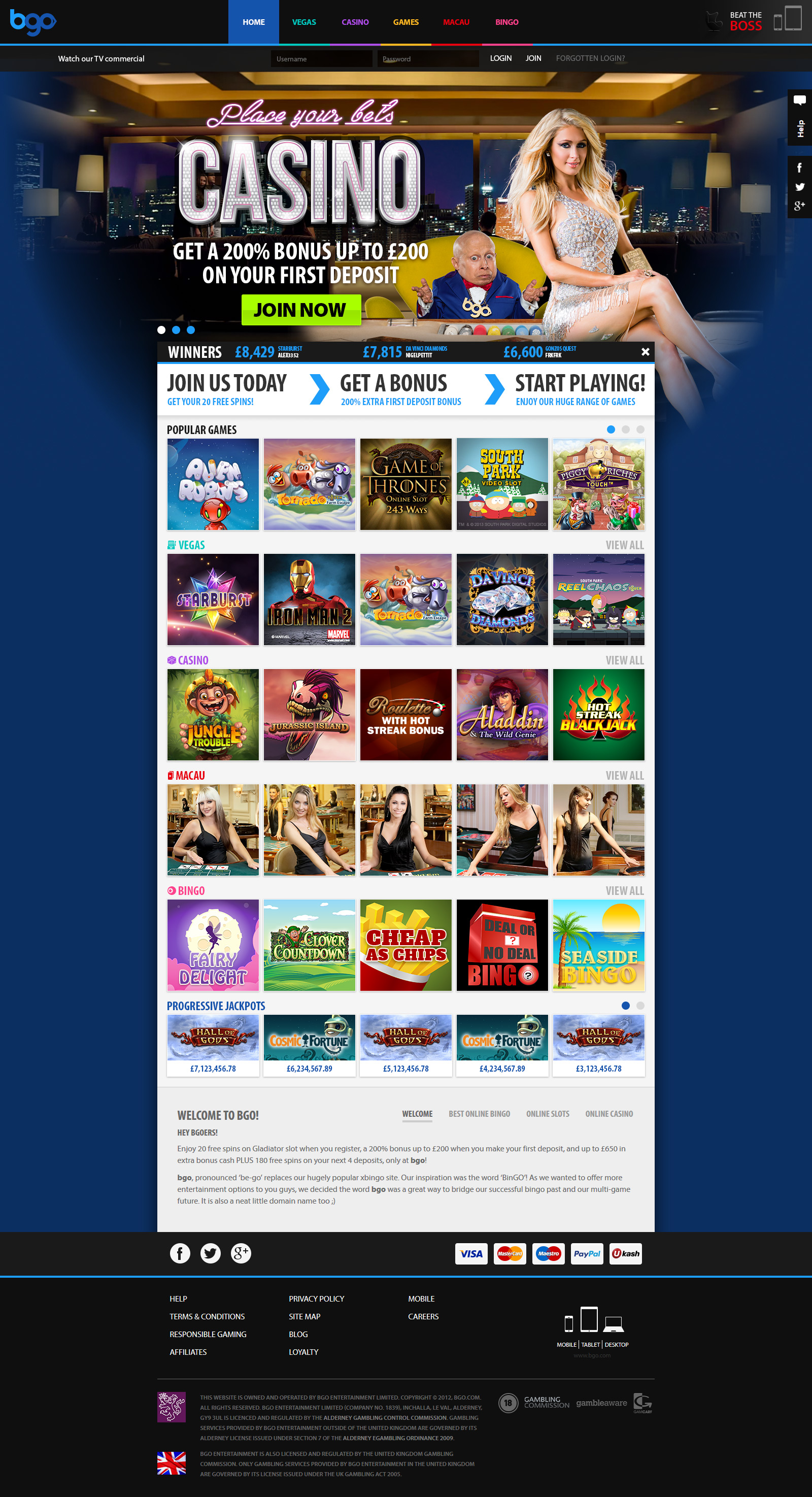 eGaming homepage redesign