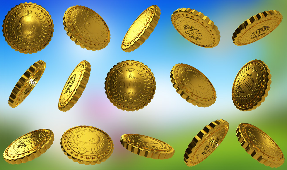 Gold coins render sheet
