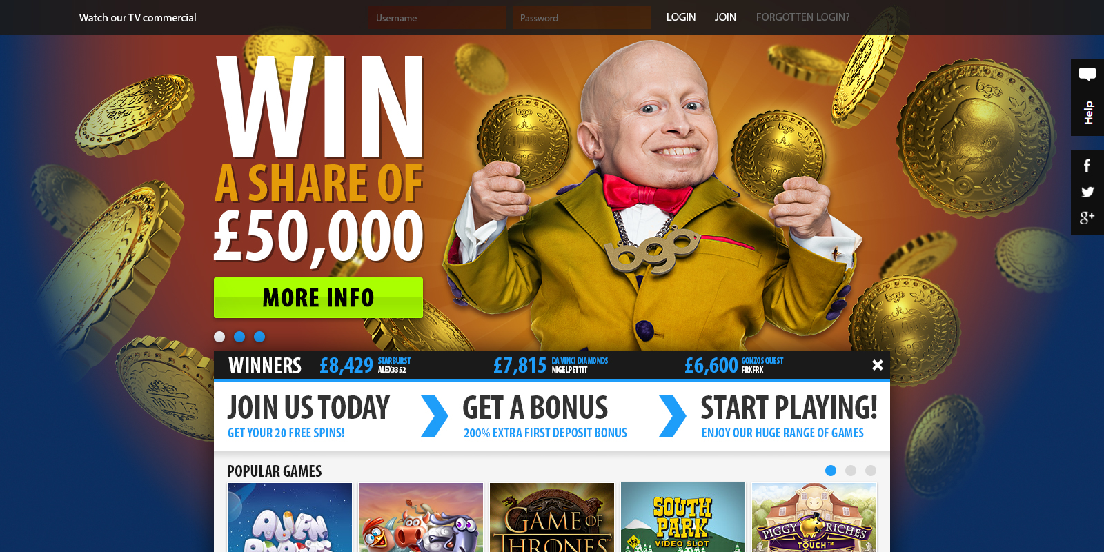 Gold coin promotion carousel