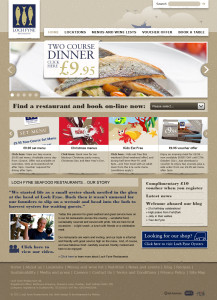 Fish Restaurant website concept 3 home page