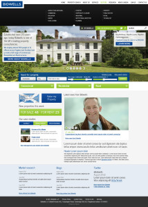 Property agent website concepts home page navigation open
