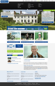 Property agent website concepts home page sectors navigation open