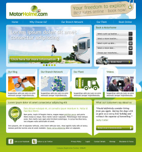 Motorhome hire website concept 4 home page