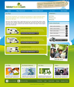 Motorhome hire website concept 4 fleet page