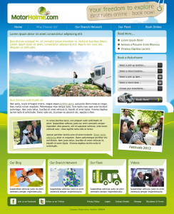 Motorhome hire website concept 4 content page