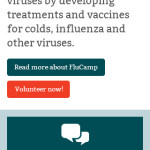 Medical research website mobile home page