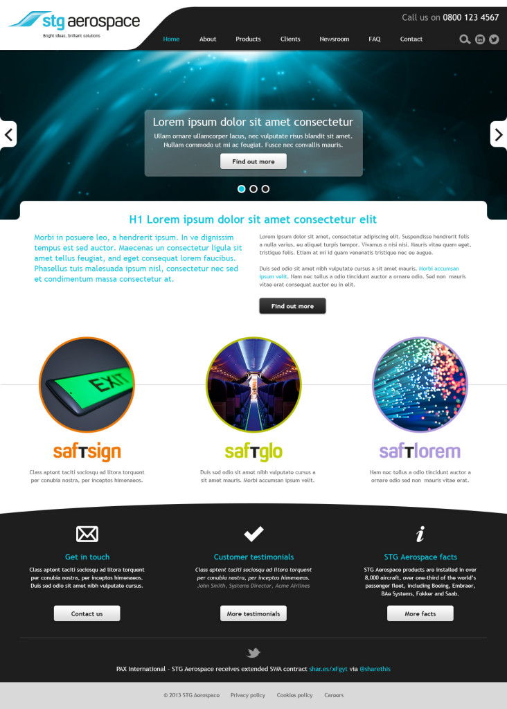 Innovative lighting website home page 2